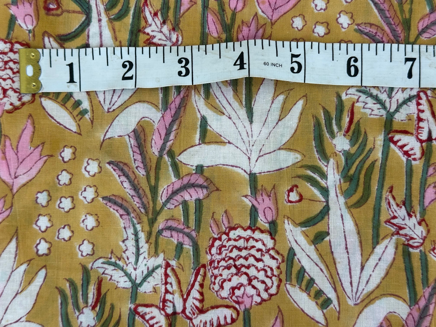 Mustard Garden Block Print Cotton