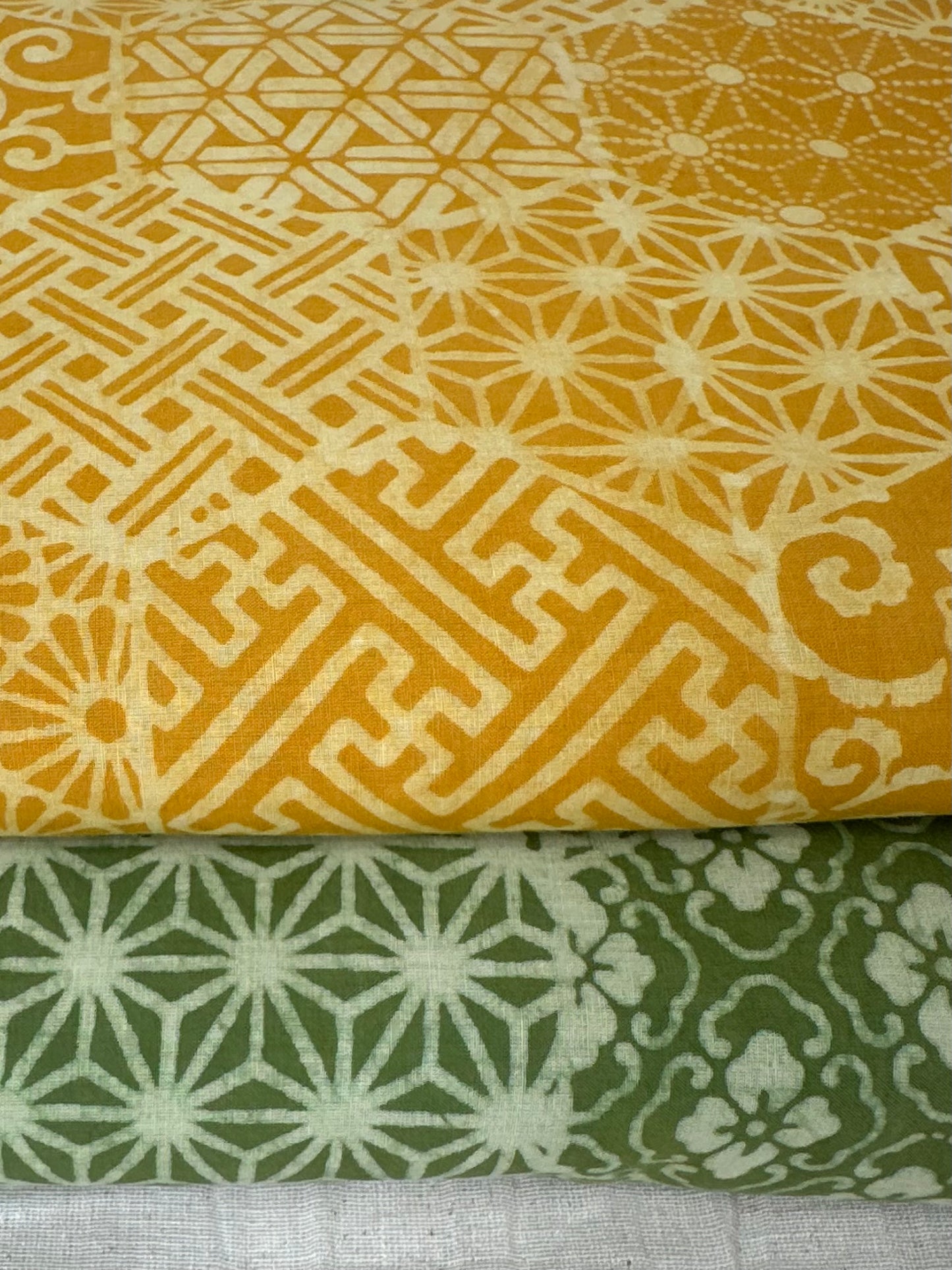 Amber Geometric Patchwork Dabu Block Print Cotton