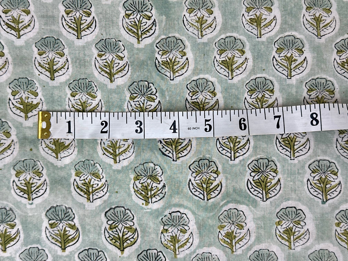 Soft Sage Buti Block Print Cotton