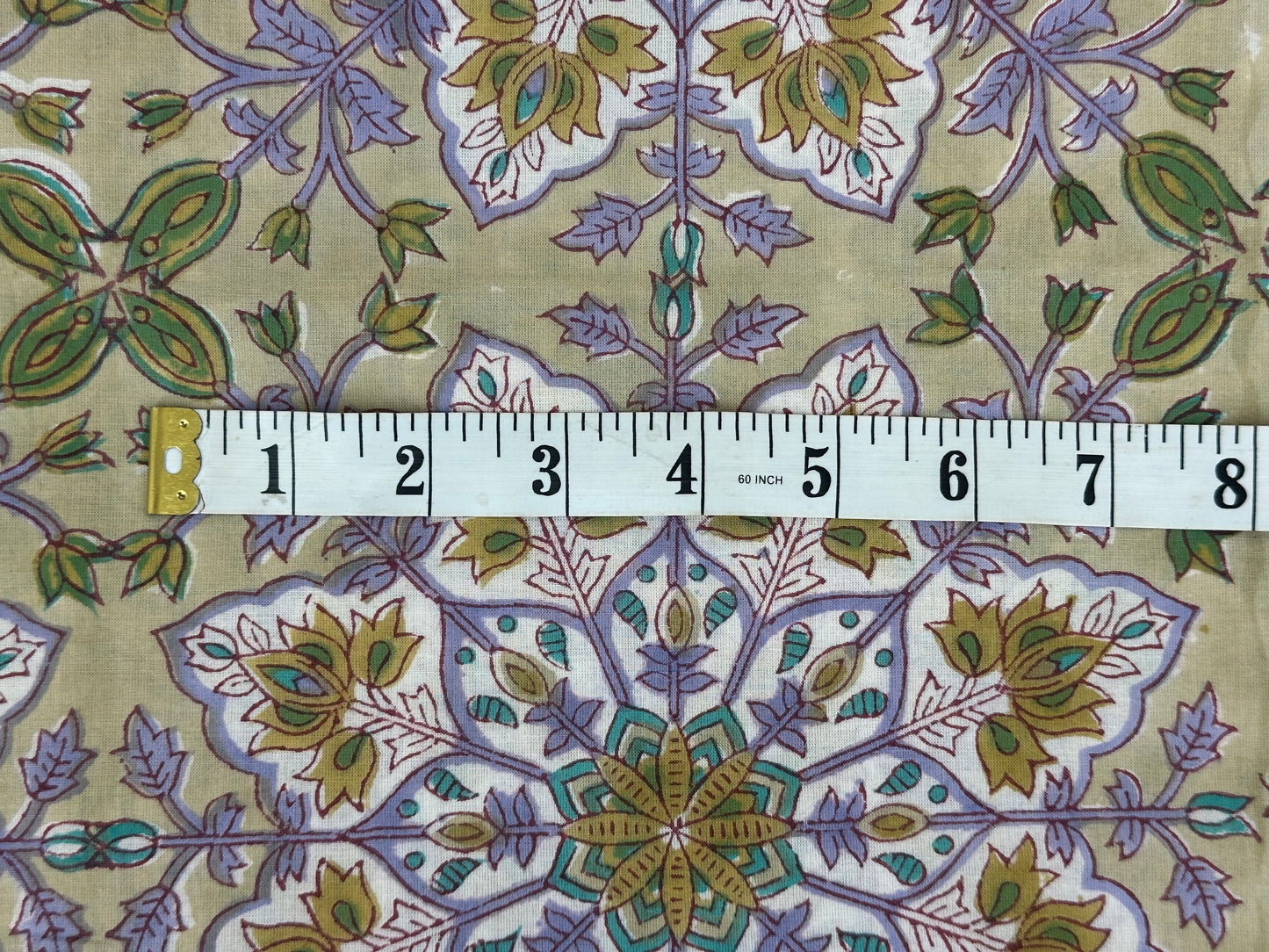 Sage Green Medallion Jaal Block Print Cotton