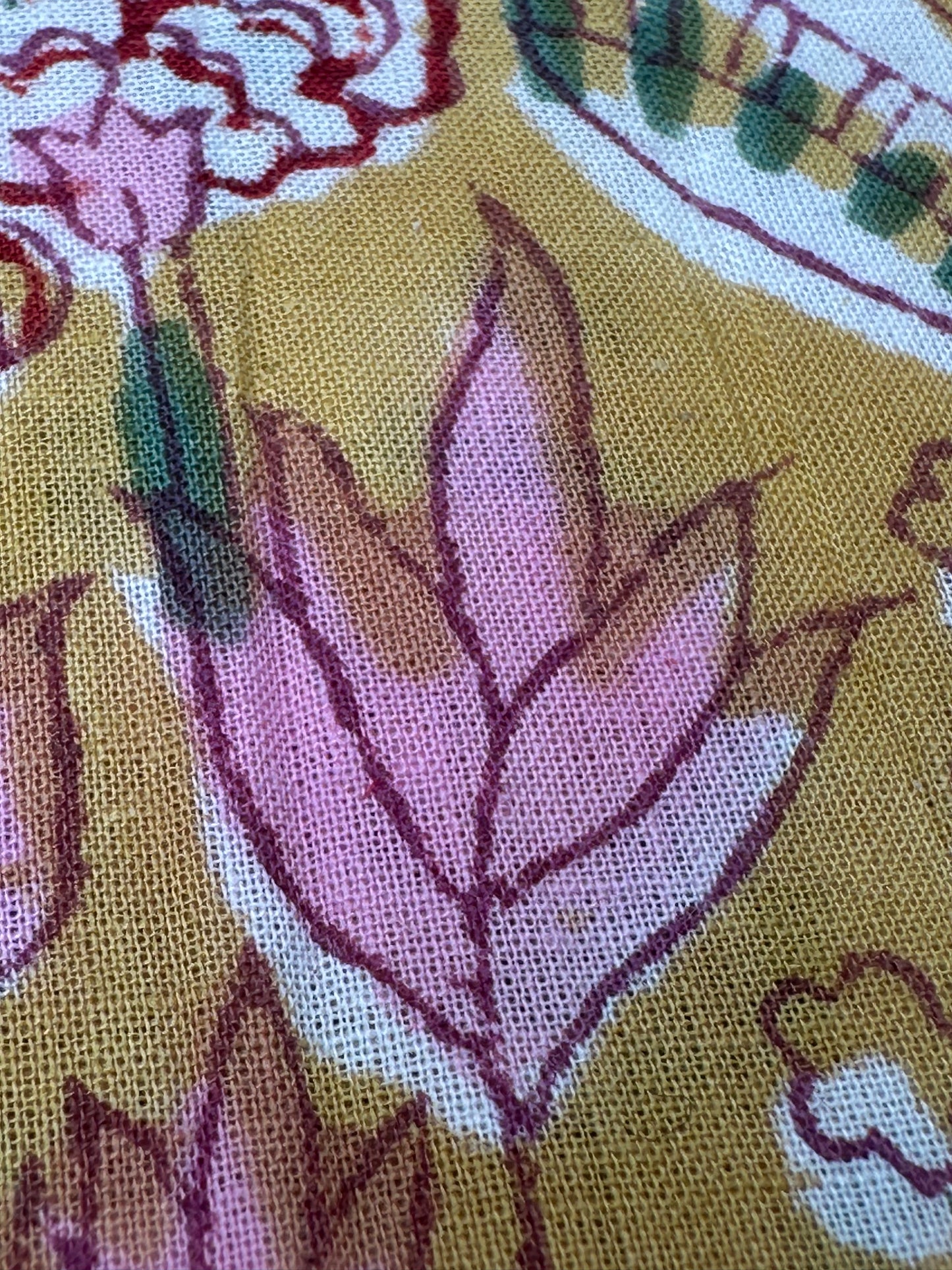 Mustard Garden Block Print Cotton