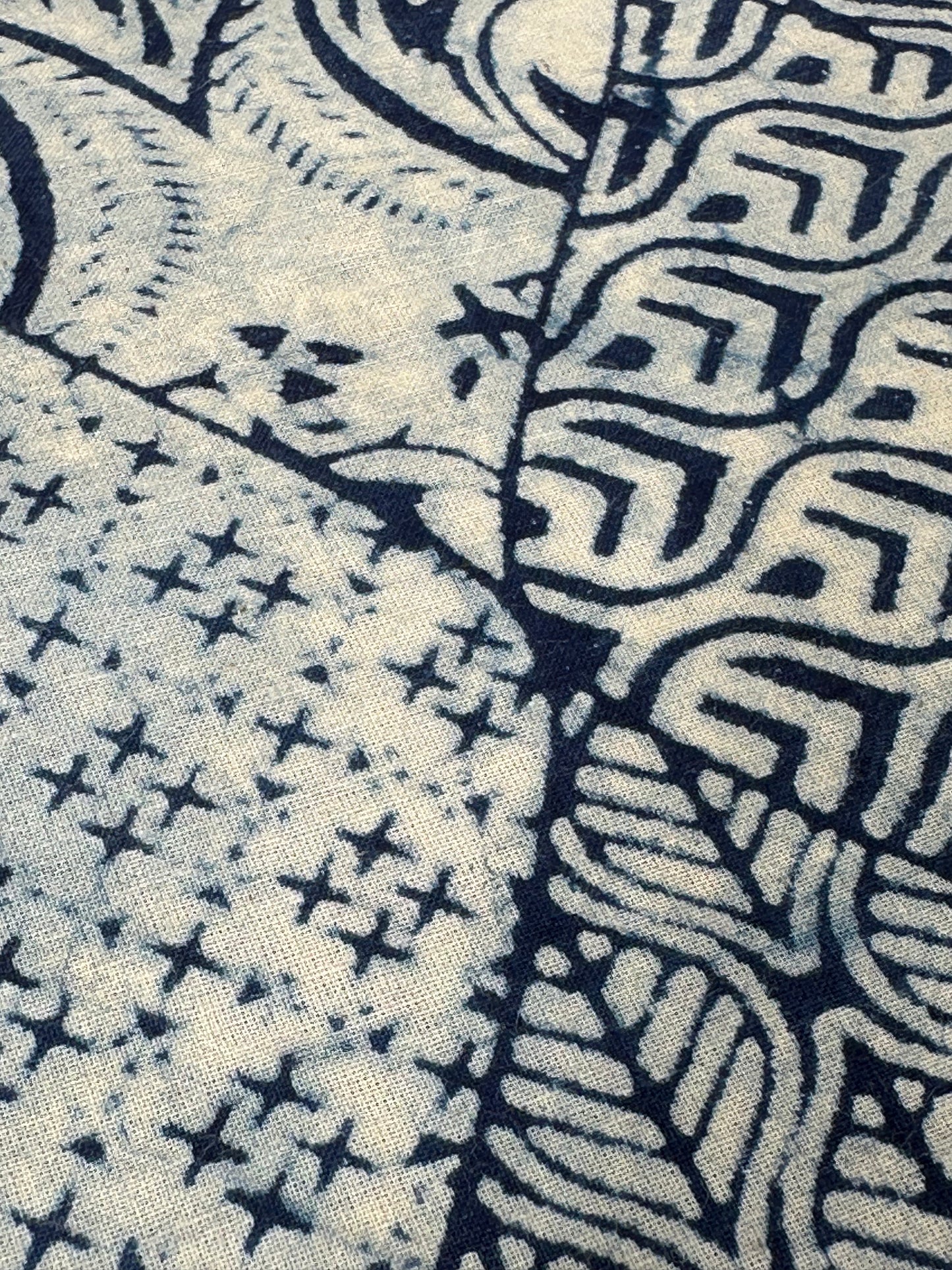Indigo Patchwork Diamond Dabu Block Print Cotton