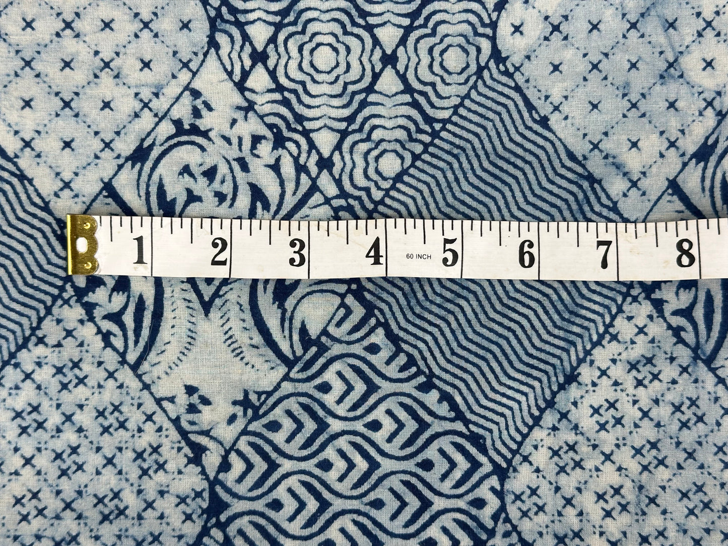 Indigo Patchwork Diamond Dabu Block Print Cotton