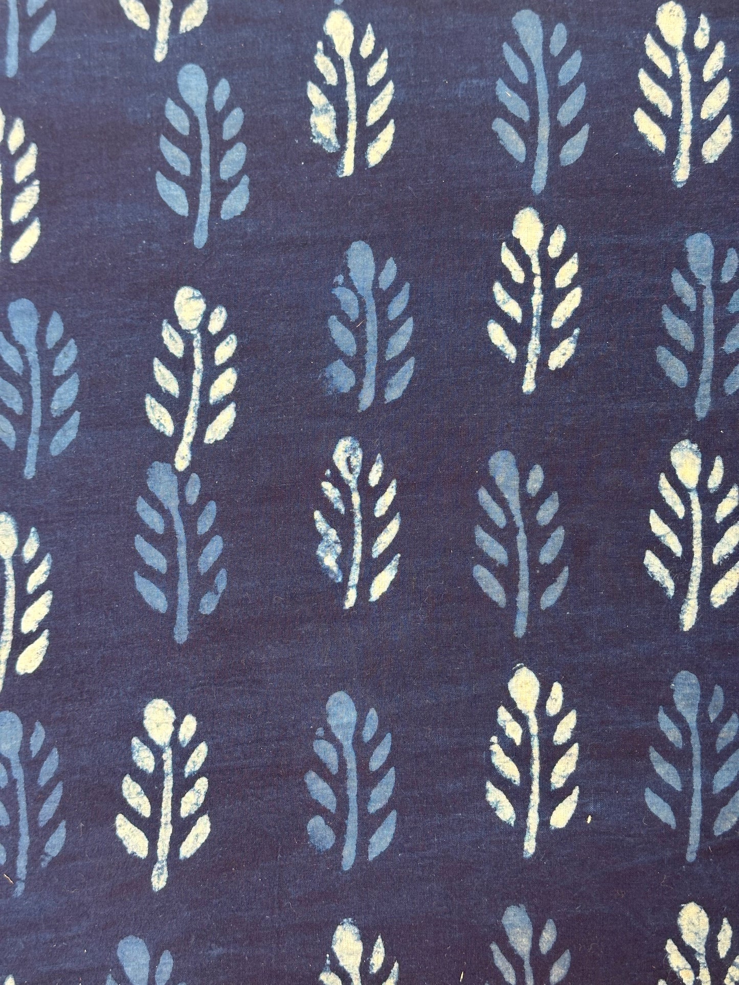 Indigo Leaf Buti Dabu Block Print Cotton