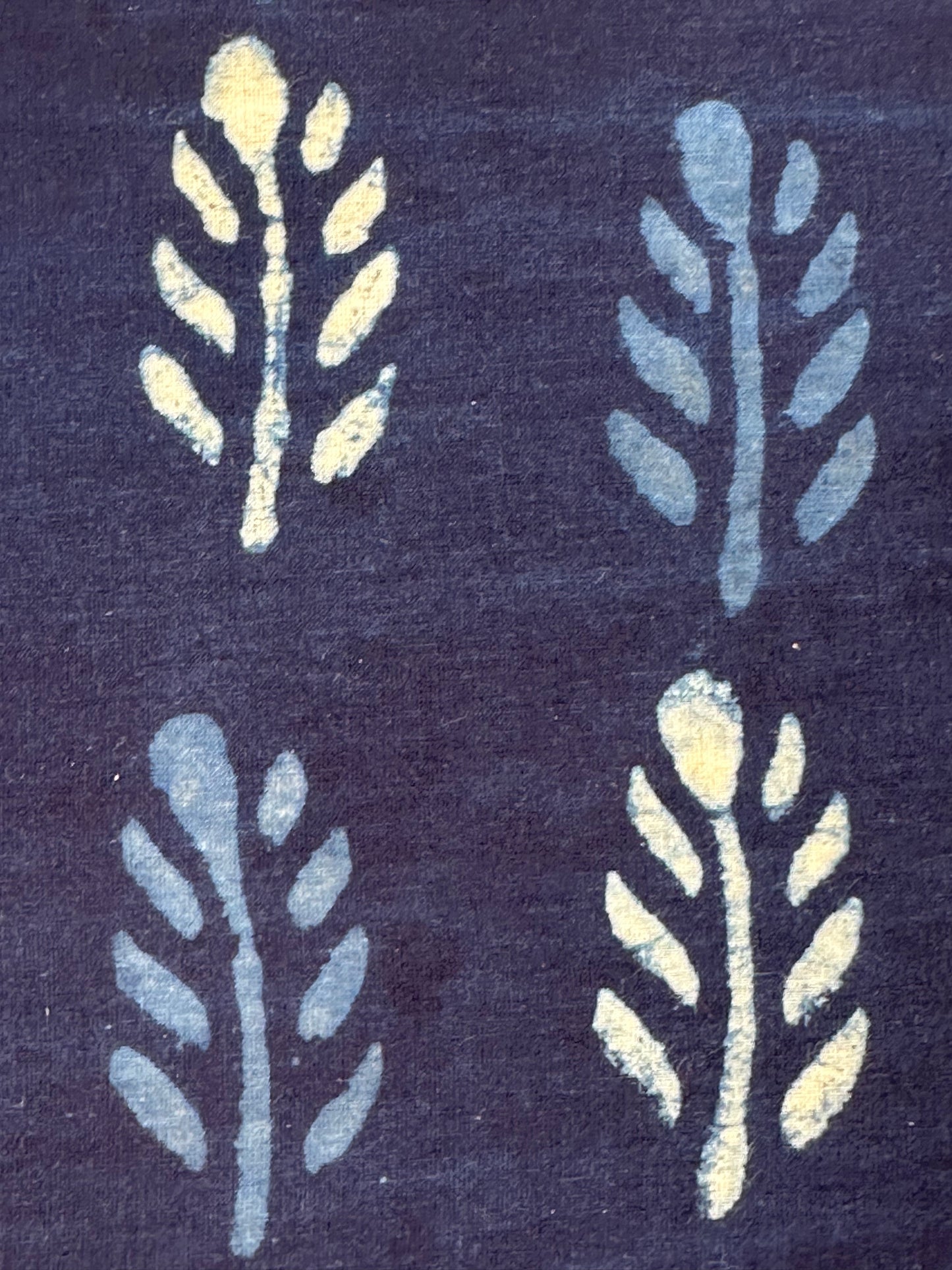 Indigo Leaf Buti Dabu Block Print Cotton