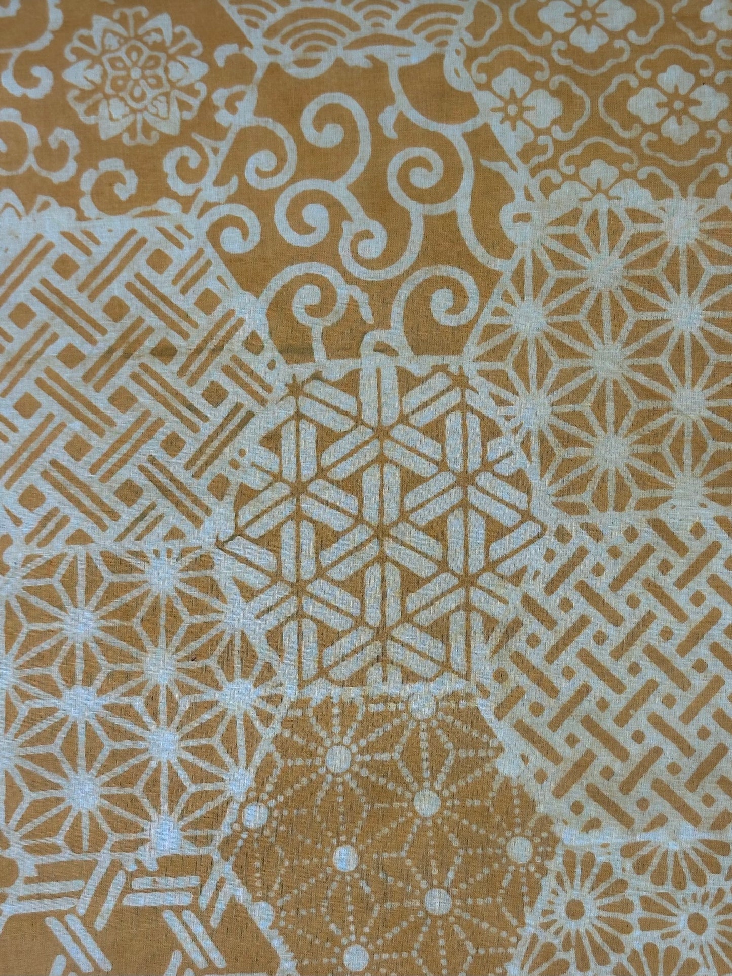 Amber Geometric Patchwork Dabu Block Print Cotton