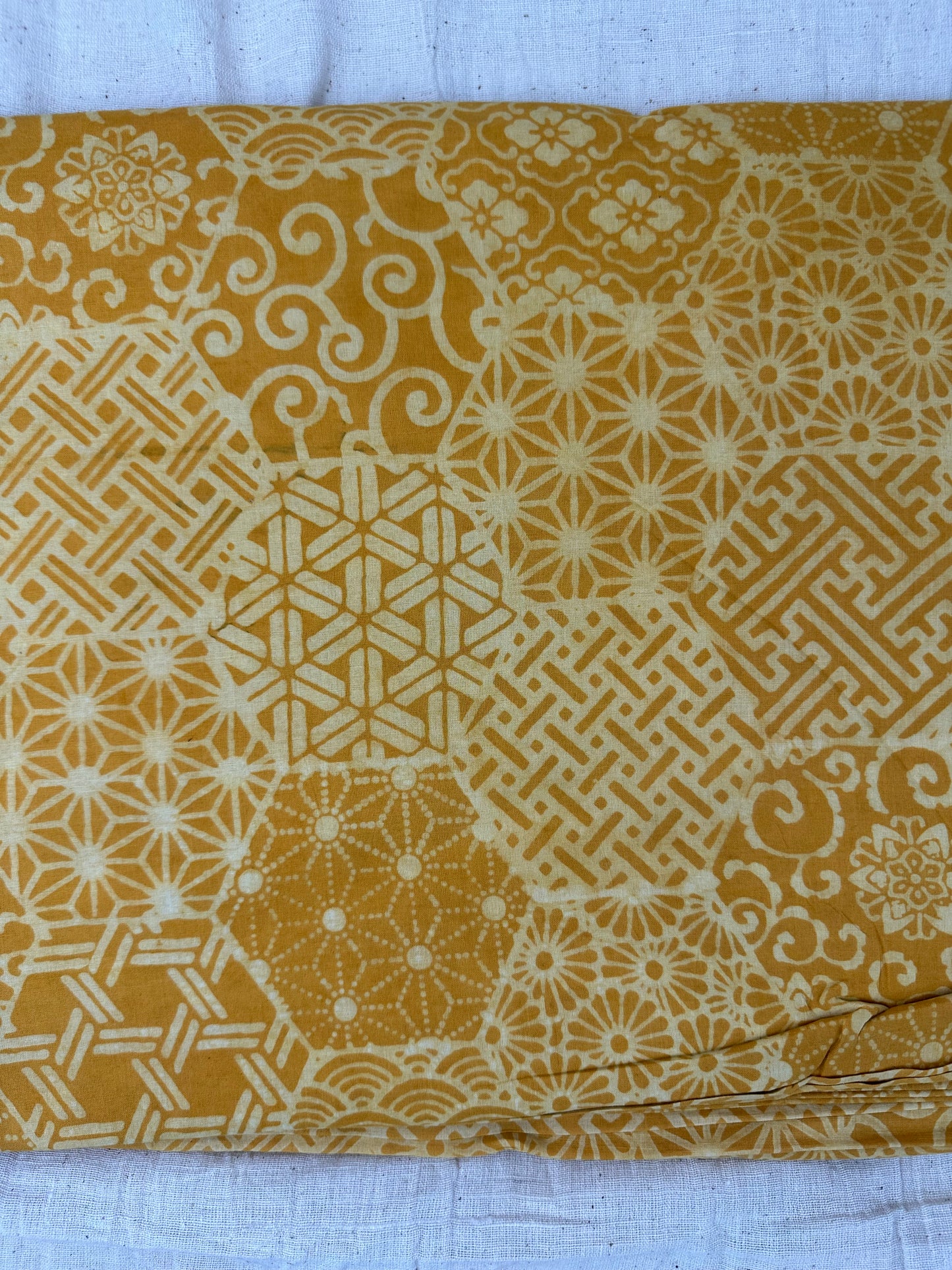 Amber Geometric Patchwork Dabu Block Print Cotton