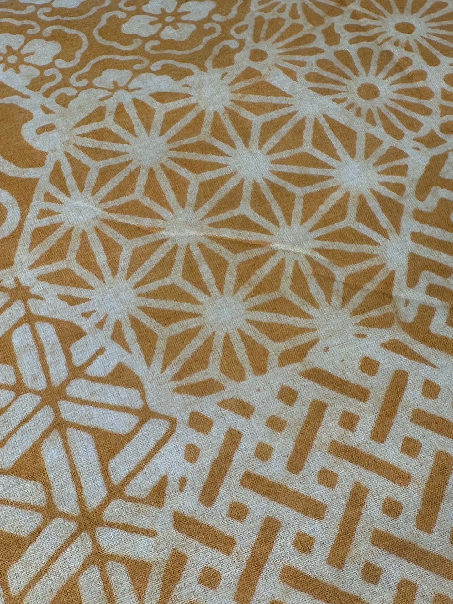 Amber Geometric Patchwork Dabu Block Print Cotton