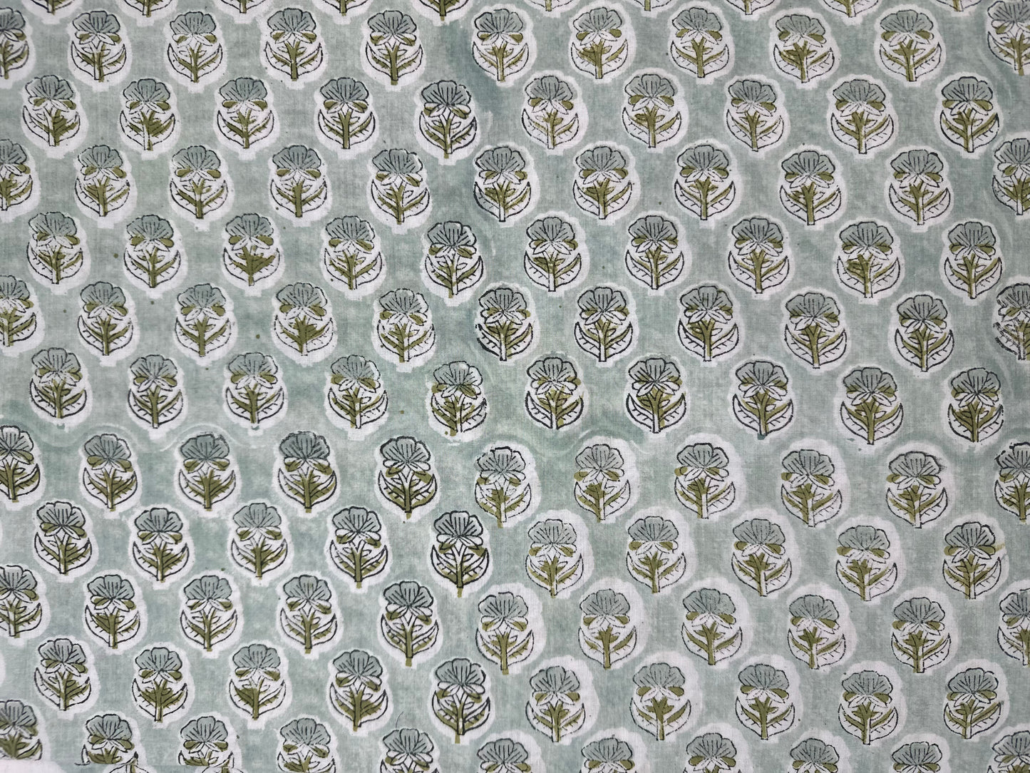 Soft Sage Buti Block Print Cotton