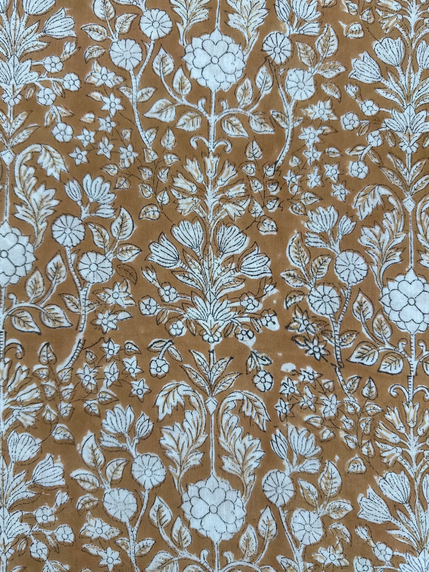 Amber Floral Tree Block Print Cotton