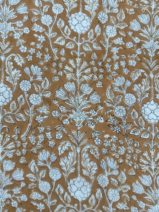 Amber Floral Tree Block Print Cotton