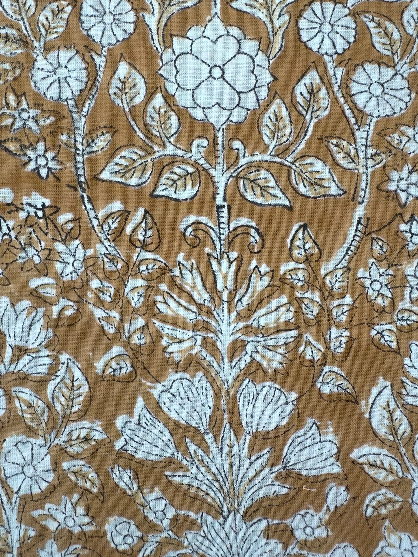 Amber Floral Tree Block Print Cotton