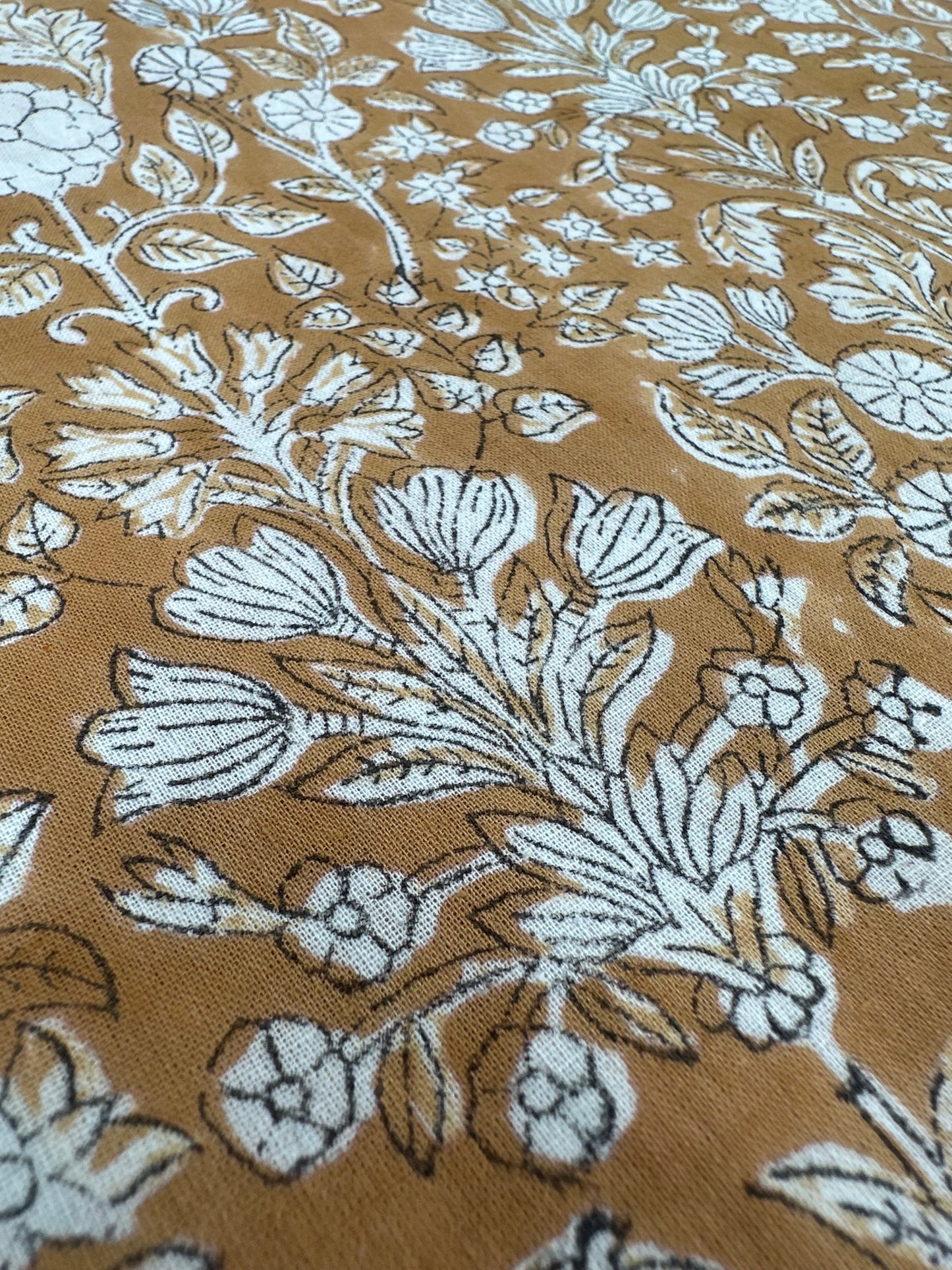 Amber Floral Tree Block Print Cotton